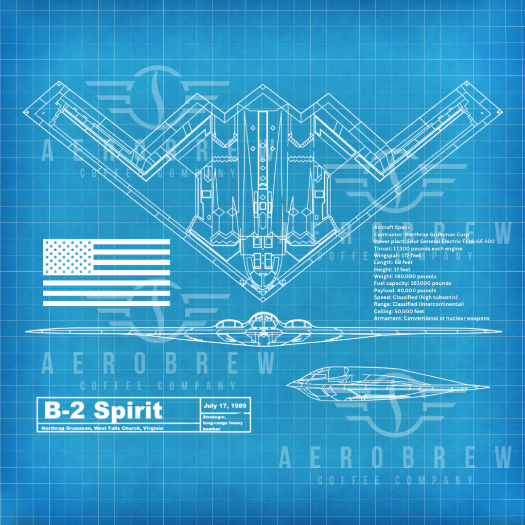 B-2 Bomber T-Shirt Aviation Coffee Aerobrew