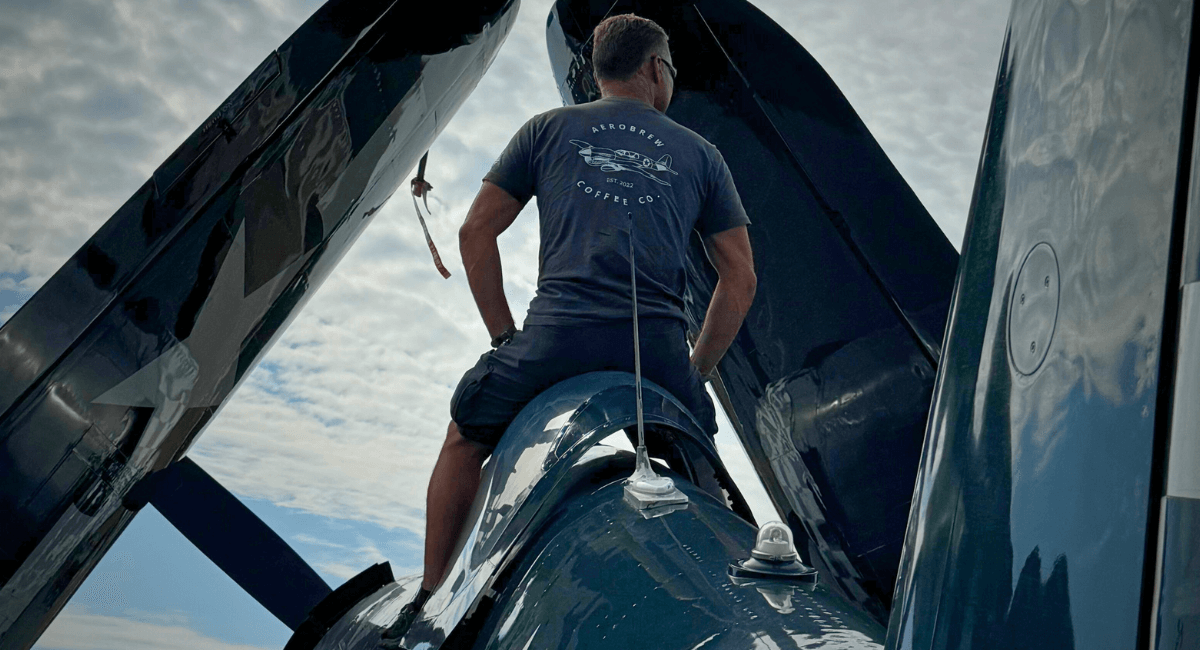 Aviation coffee Aerobrew warbird merch shirt