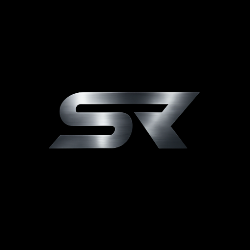 Metallic SkyRift Eyewear logo on a black background