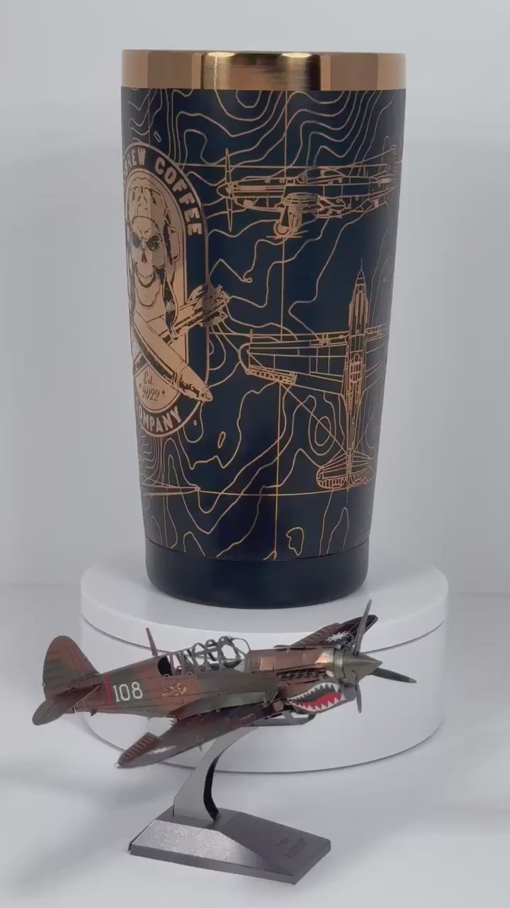 Warbird skull laser tumbler
