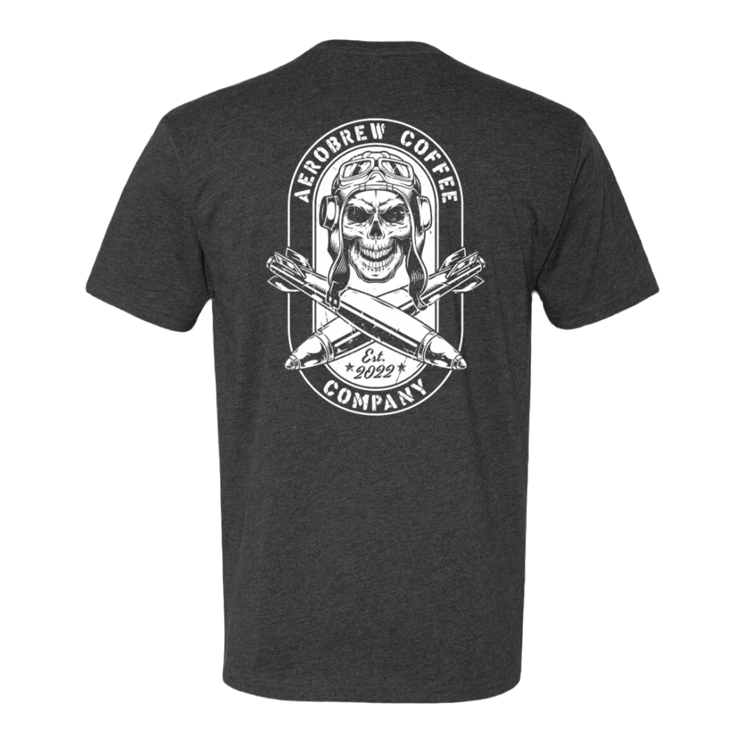 Warbird Skull Pilot Premium T-Shirt - AEROBREW COFFEE COMPANY