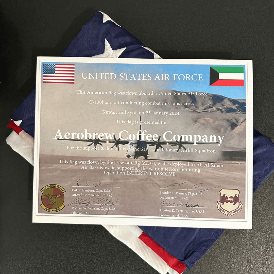 Support our troops with fresh coffee from Aerobrew Coffee Company aviation coffee