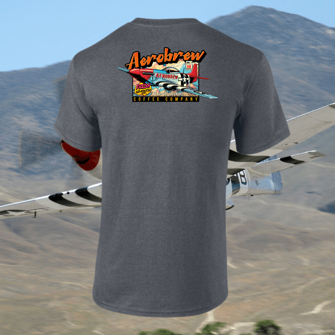 P-51 Mustang aviation coffee shirt